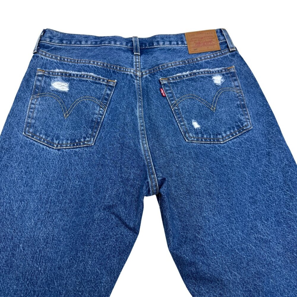 Levi's Premium 501 Womens Blue Jean Pants Distressed Button Fly, Size 31/26 NWT - Picture 5 of 13